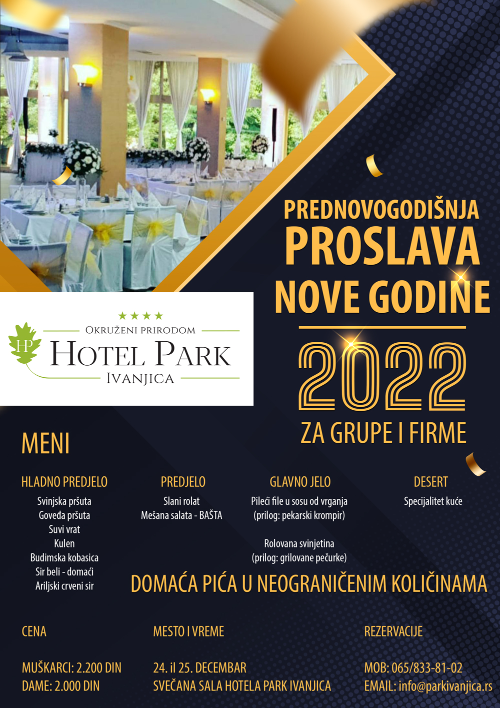 flajer2 Prednovogodišnje proslave u hotelu "Park" Ivanjica (VIDEO)