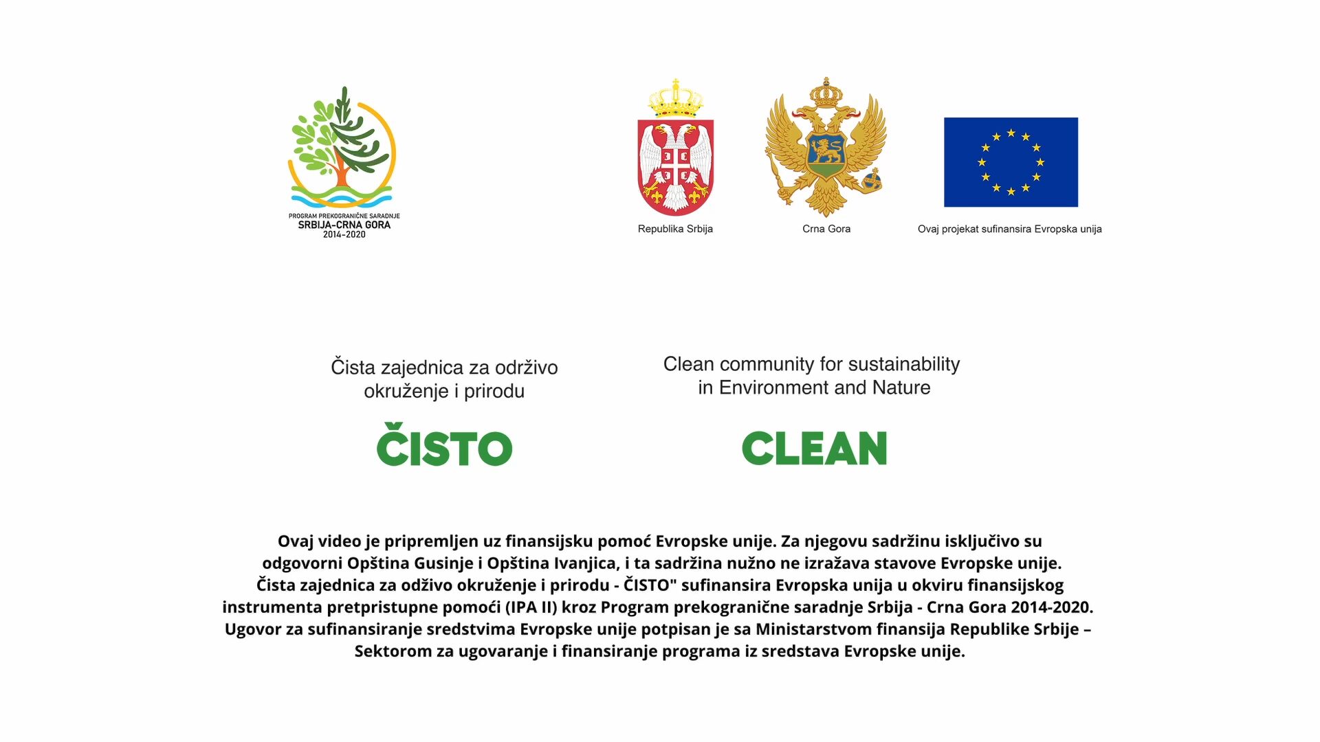 CISTO-TV-EKRAN-HD Benefiti projekta ''Čista zajednica za održivo okruženje i prirodu - ČISTO'' (VIDEO)