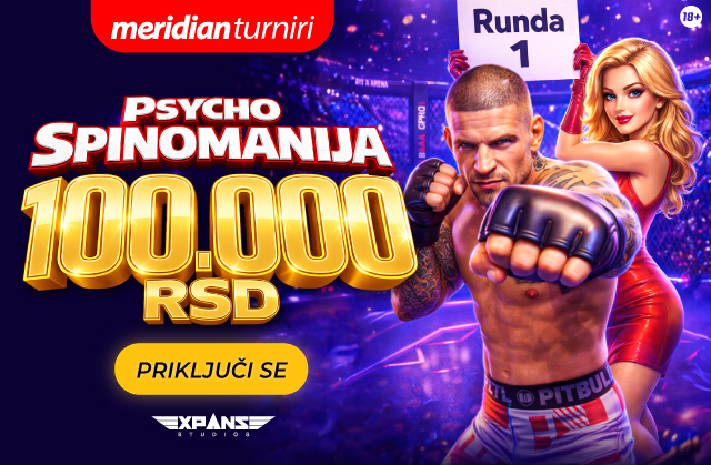 Naslovna-fotografija EKSKLUZIVNO U MERIDIANU: VASO PSYCHO SLOT VODI DO 100.000 DINARA!